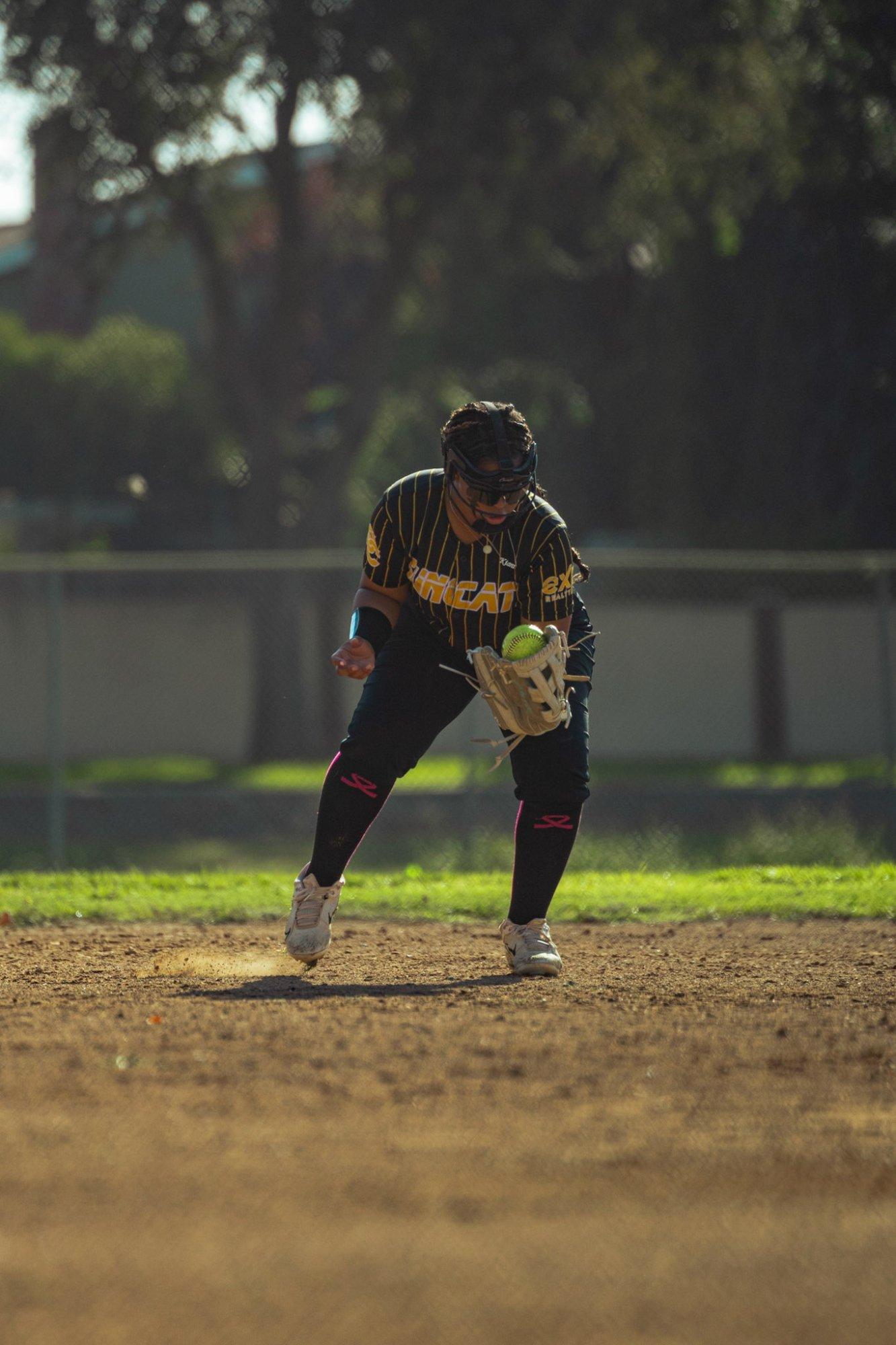 Wildcats infielder making a play at second base