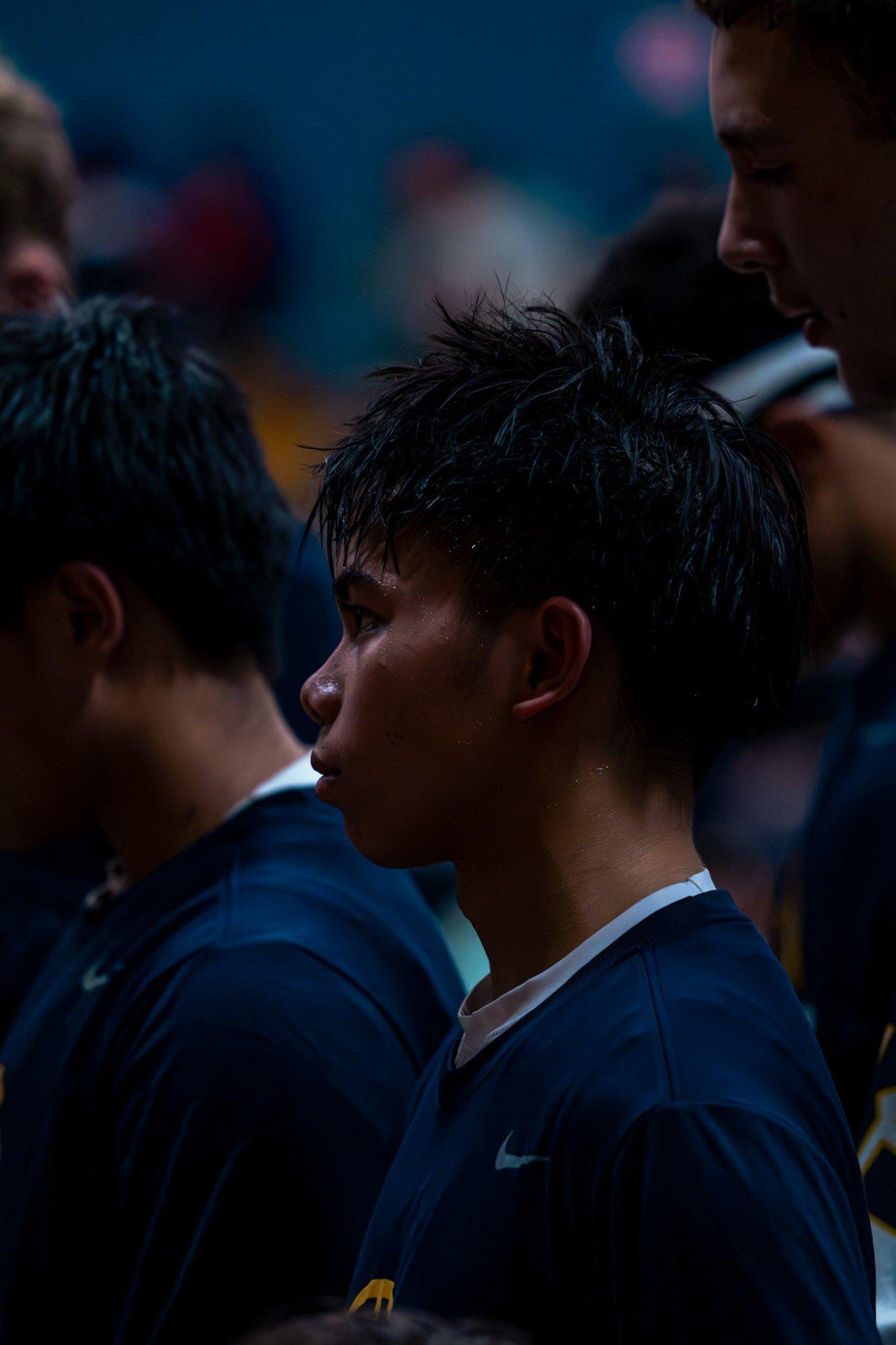 Alhambra soccer player during a night match against Northgate
